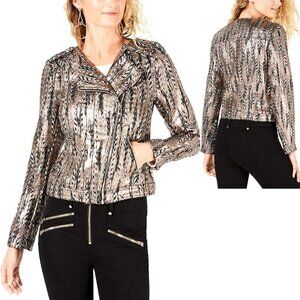 NWT New GUESS Teeya Gilded Moto Jacket Size L